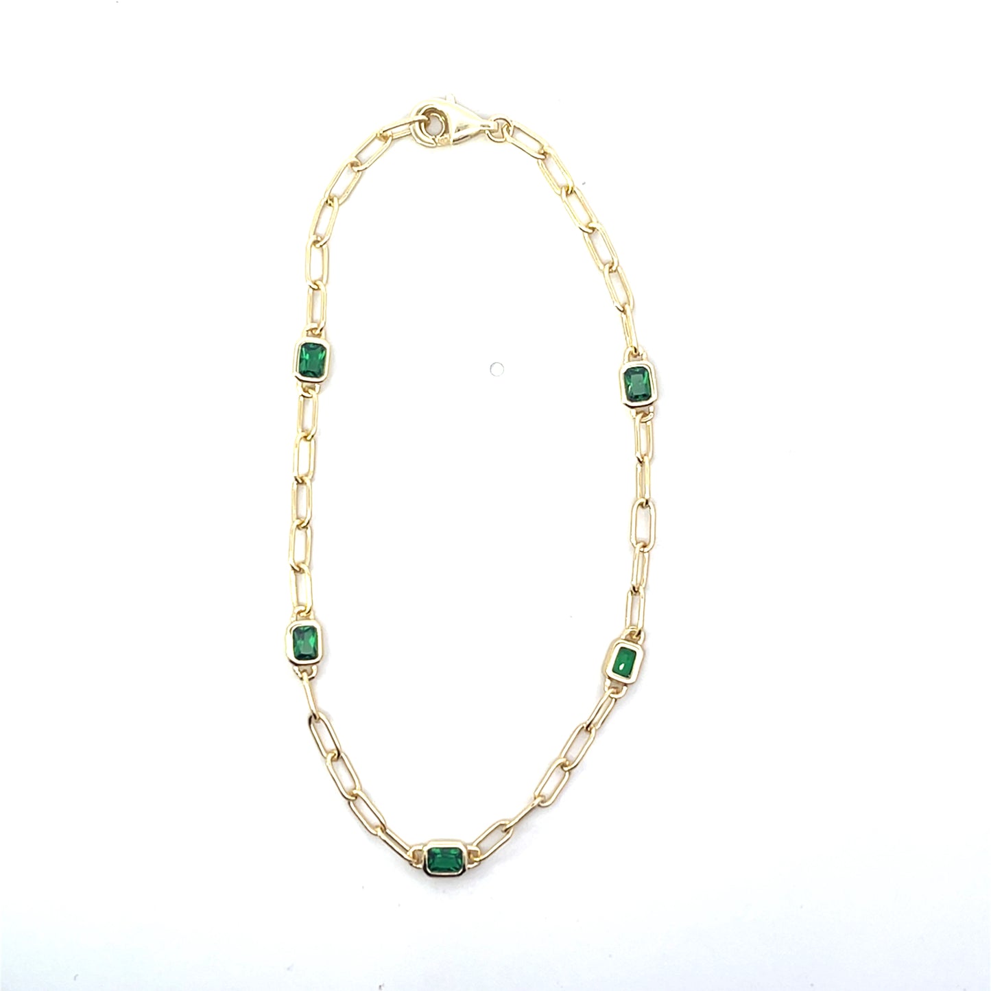 5 GREEN RECTANGLE BEZEL BRACELET SGP