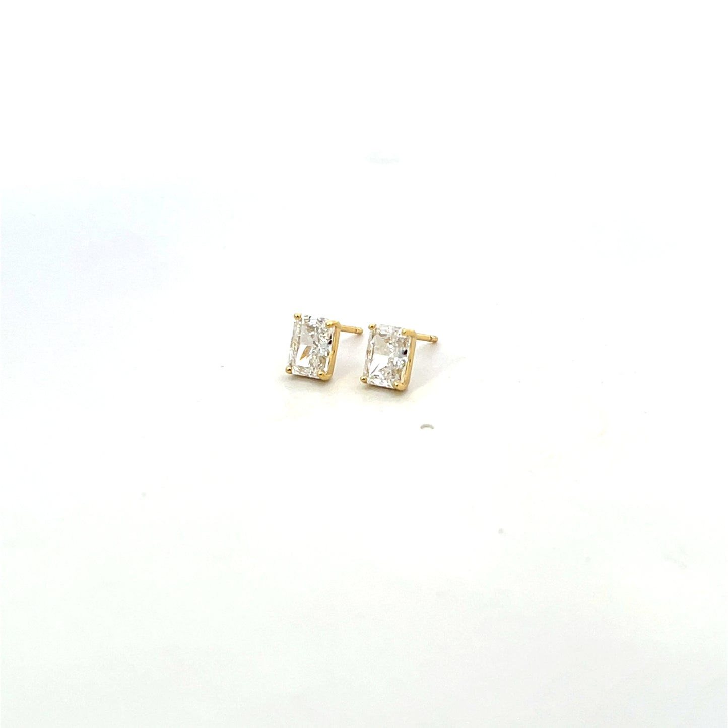 EMERALD CUT SOLITAIRE STUD EARRINGS SGP CLEAR