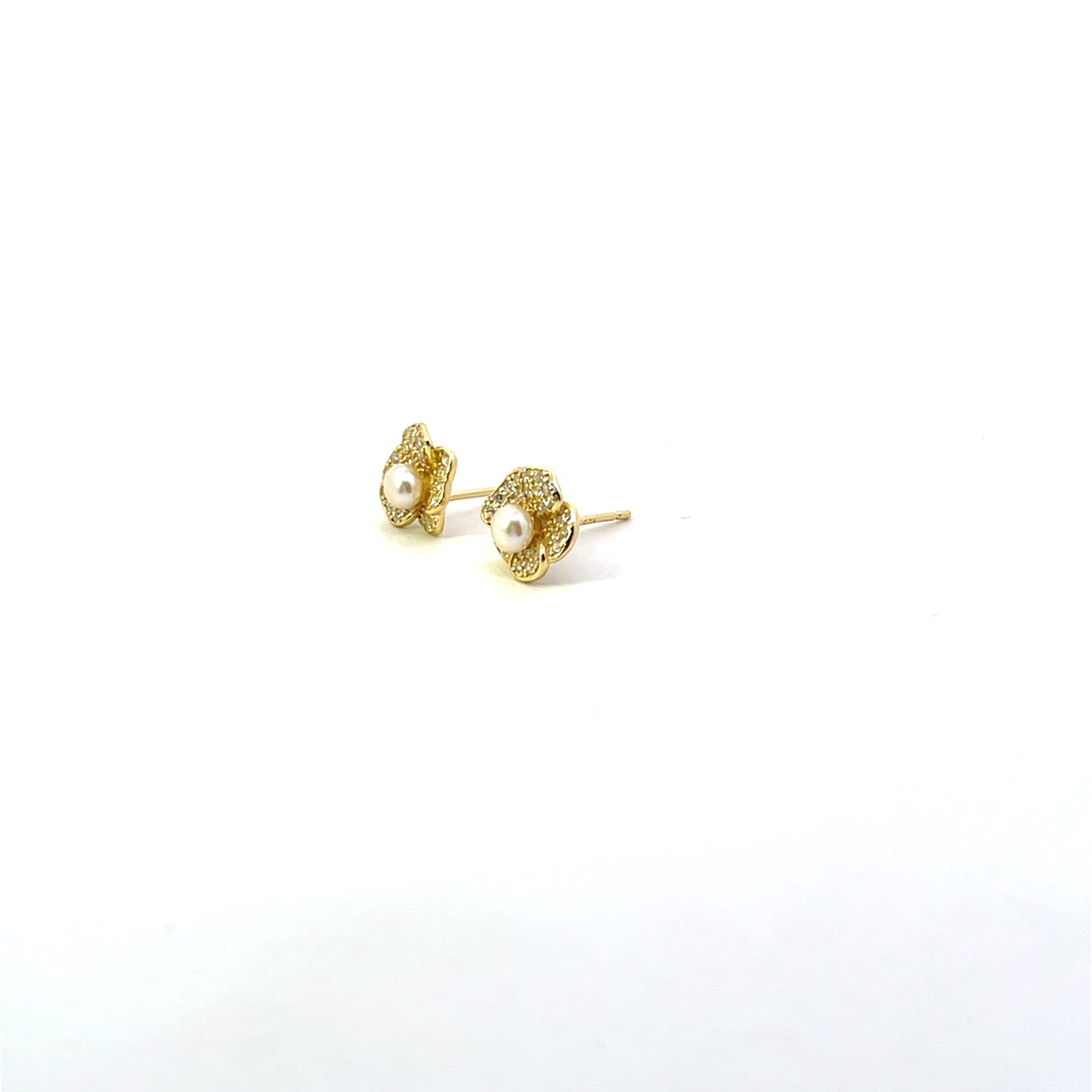 SMALL FLOWER WITH PEARL EARRINGS SGP