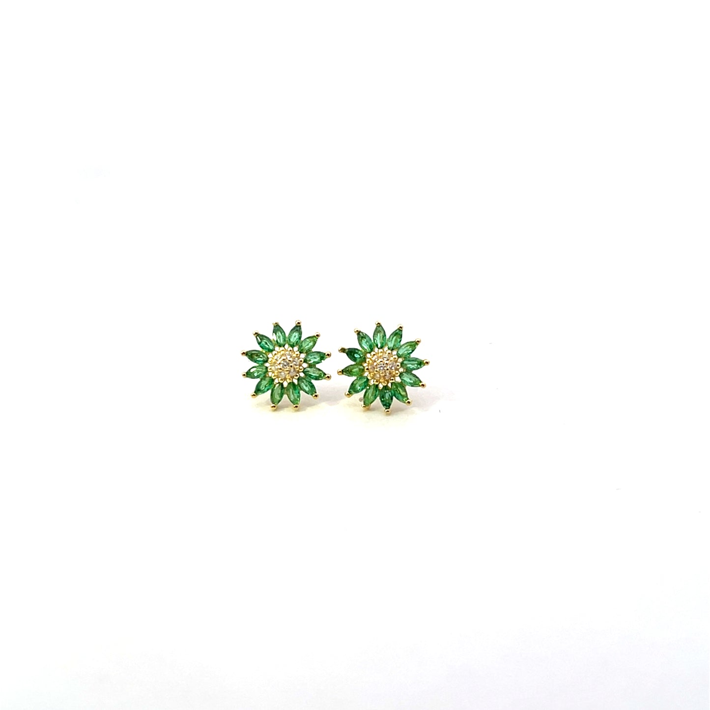 SUNFLOWER EARRING STUDS GREEN SGP