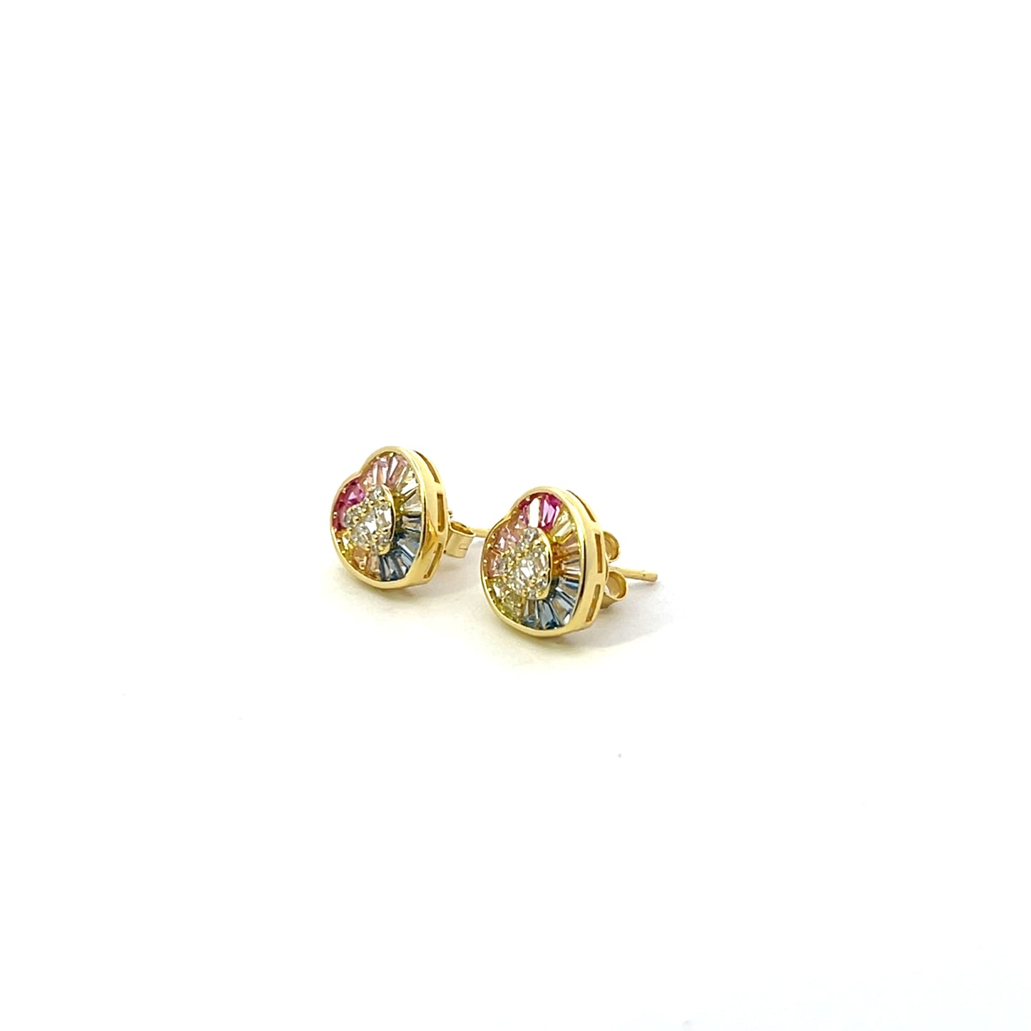 RAINBOW HEART BAGUETTE EARRINGS
