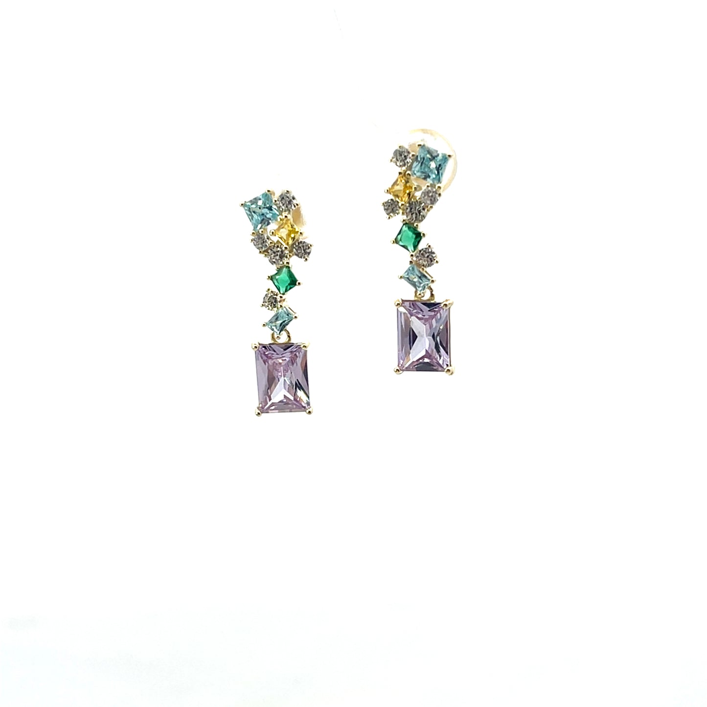 MULTICOLOR AND PURPLE PENDANT EARRINGS SGP