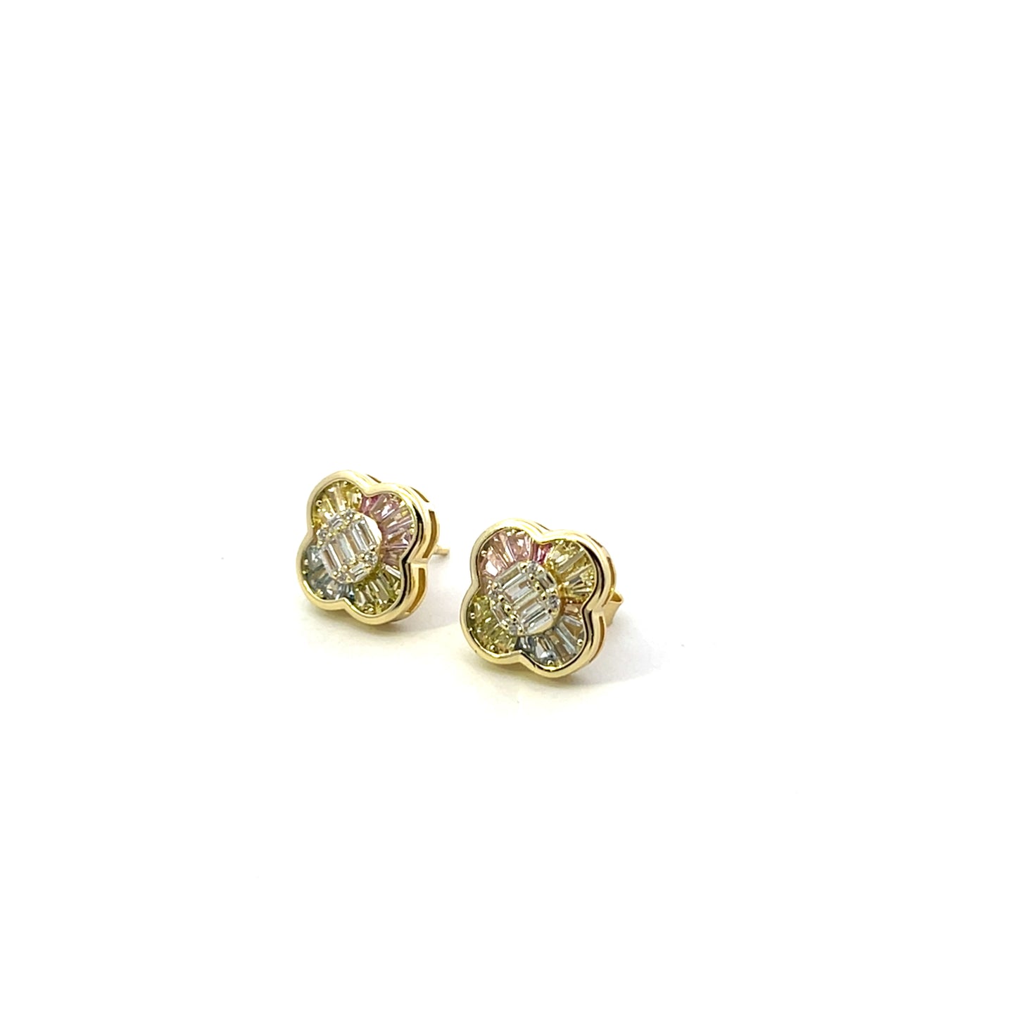 RAINBOW PASTEL BAGUETTE VAN CLEEF EARRINGS SGP