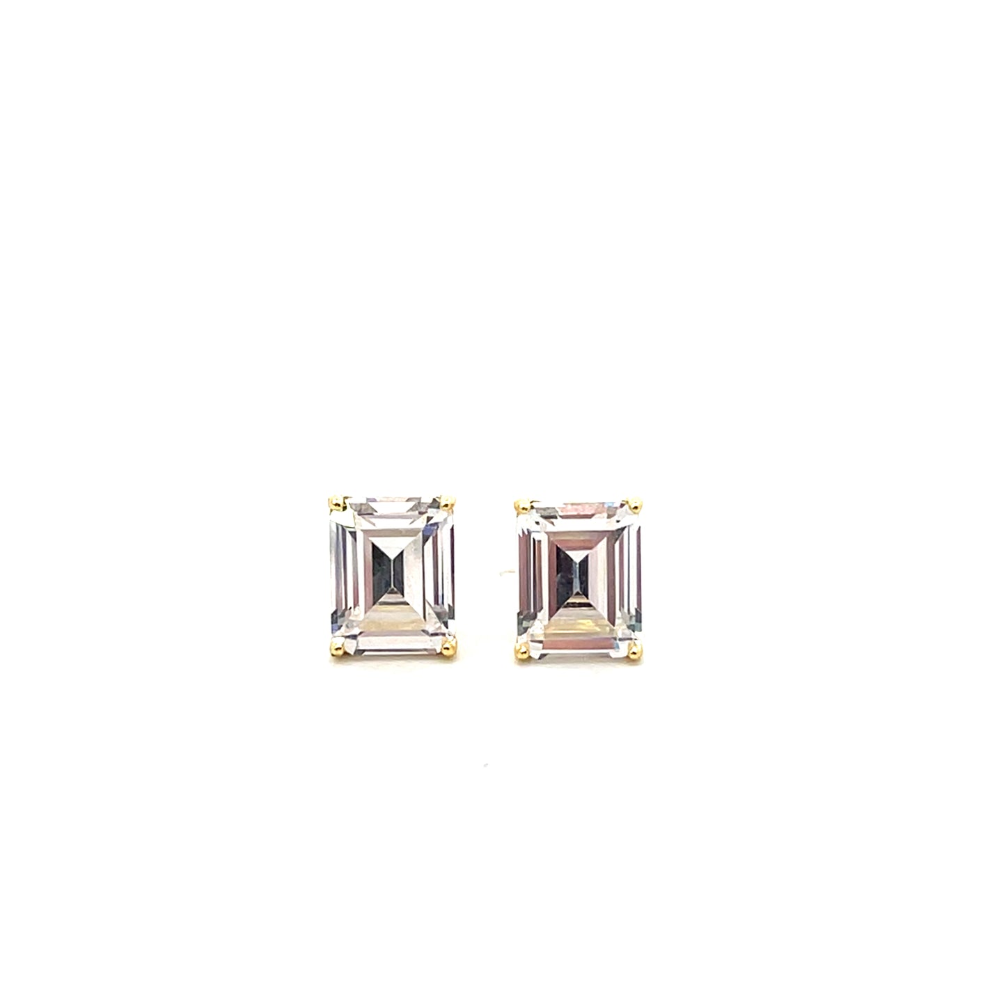 EMERALD CUT SOLITAIRE EARRINGS SGP CLEAR