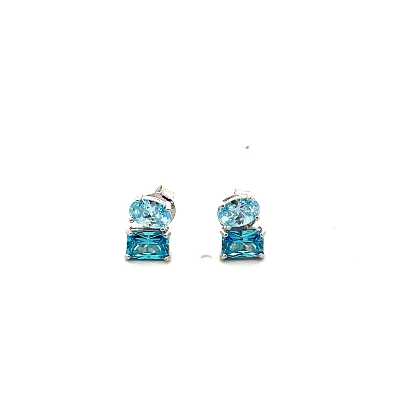 OVAL AND RECTANGLE EARRINGS BLUE BLUE