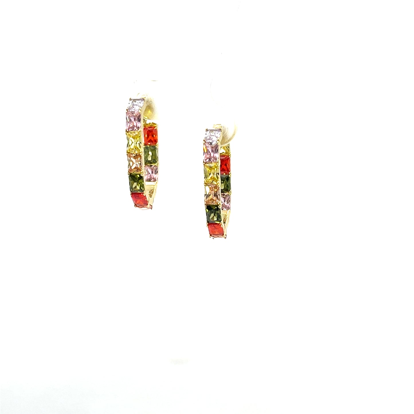 MULTICOLOR CZ HOOPS