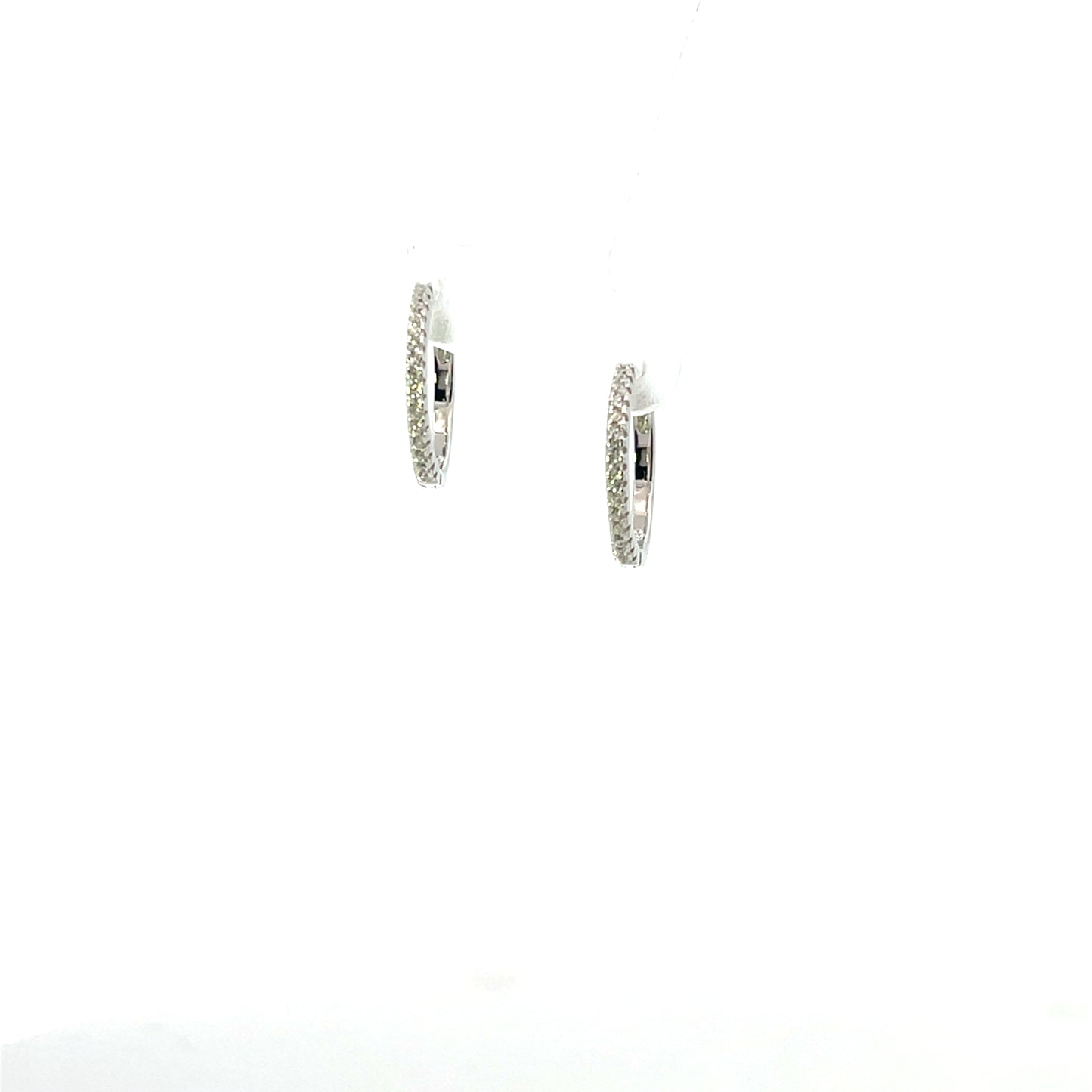 BASIC PAVE MEDIUM HOOPS SILVER