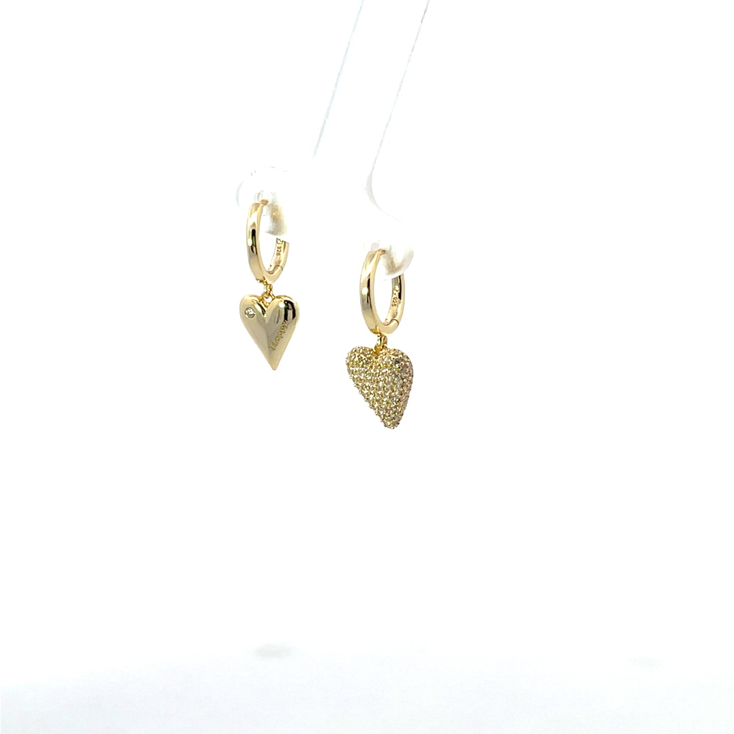 HOOPS WITH HEART CHARM ASYMETRICAL SGP