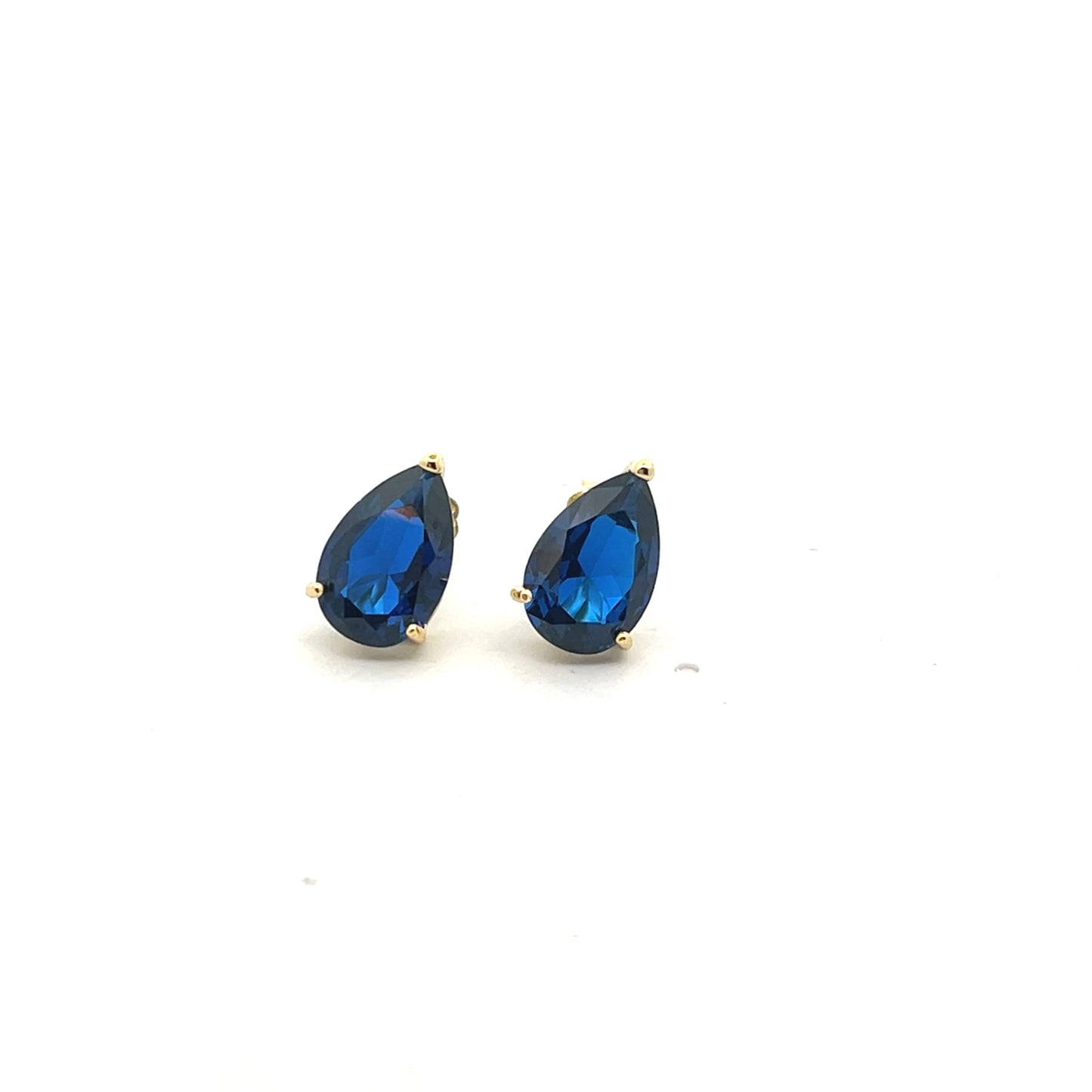 BIG BLUE CRYSTAL PEAR EARRINGS