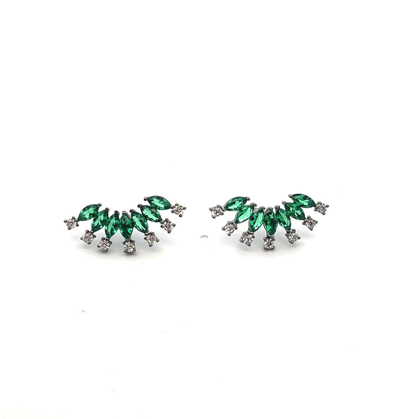 7 MARQUISE AND SOLITAIRE GREEN EARRINGS
