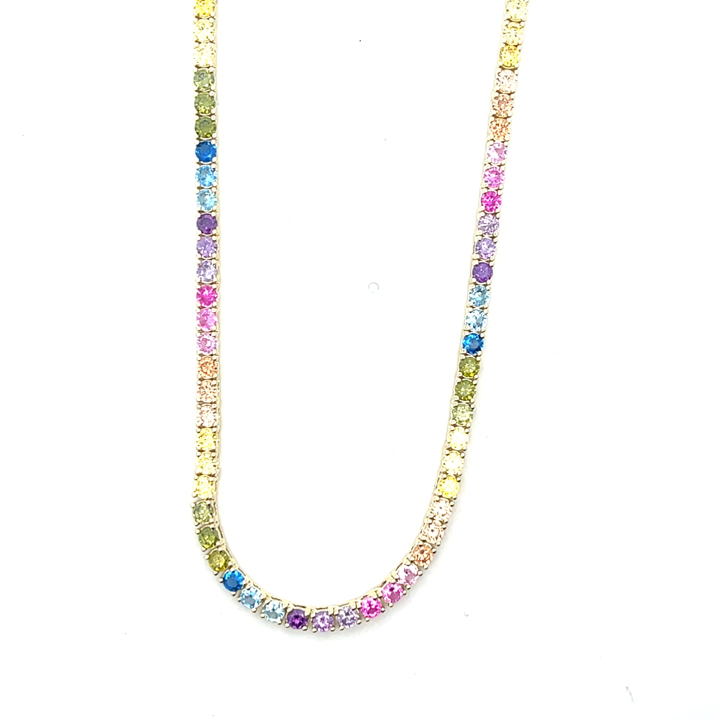TENNIS RAINBOW SOFT NECKLACE 3MM 18" SGP