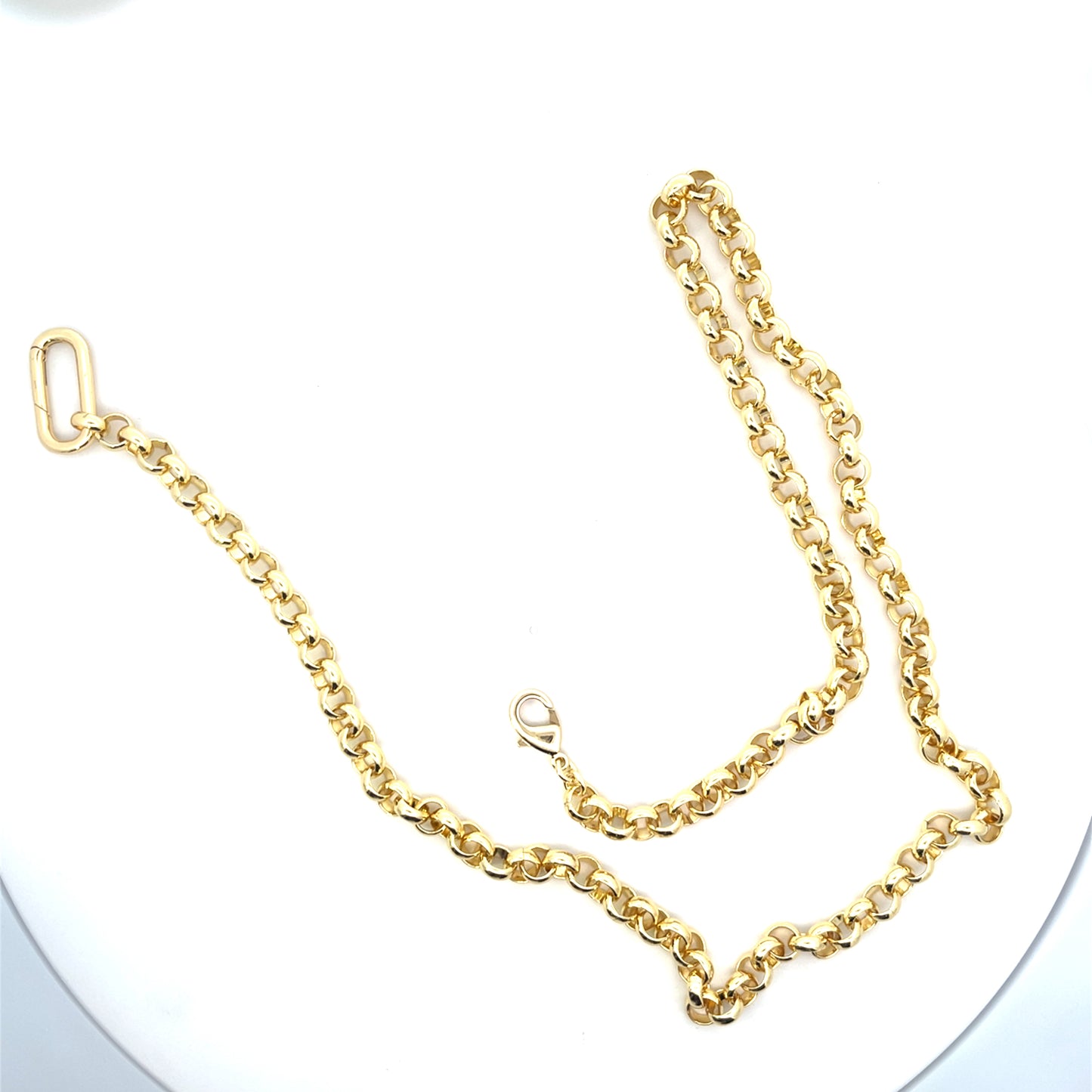 CHUNKY 22" CHAIN NECKLACE WITH MOONSTONE CHARM CONNECTOR