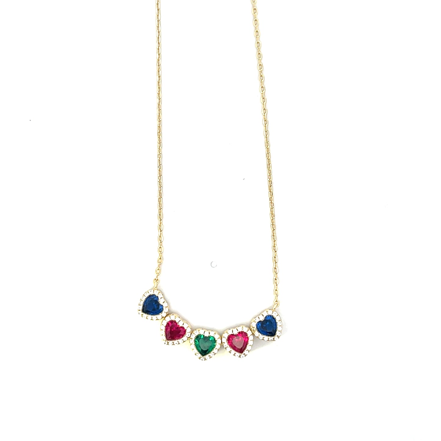 5 MULTI COLOR HEART NECKLACE SGP