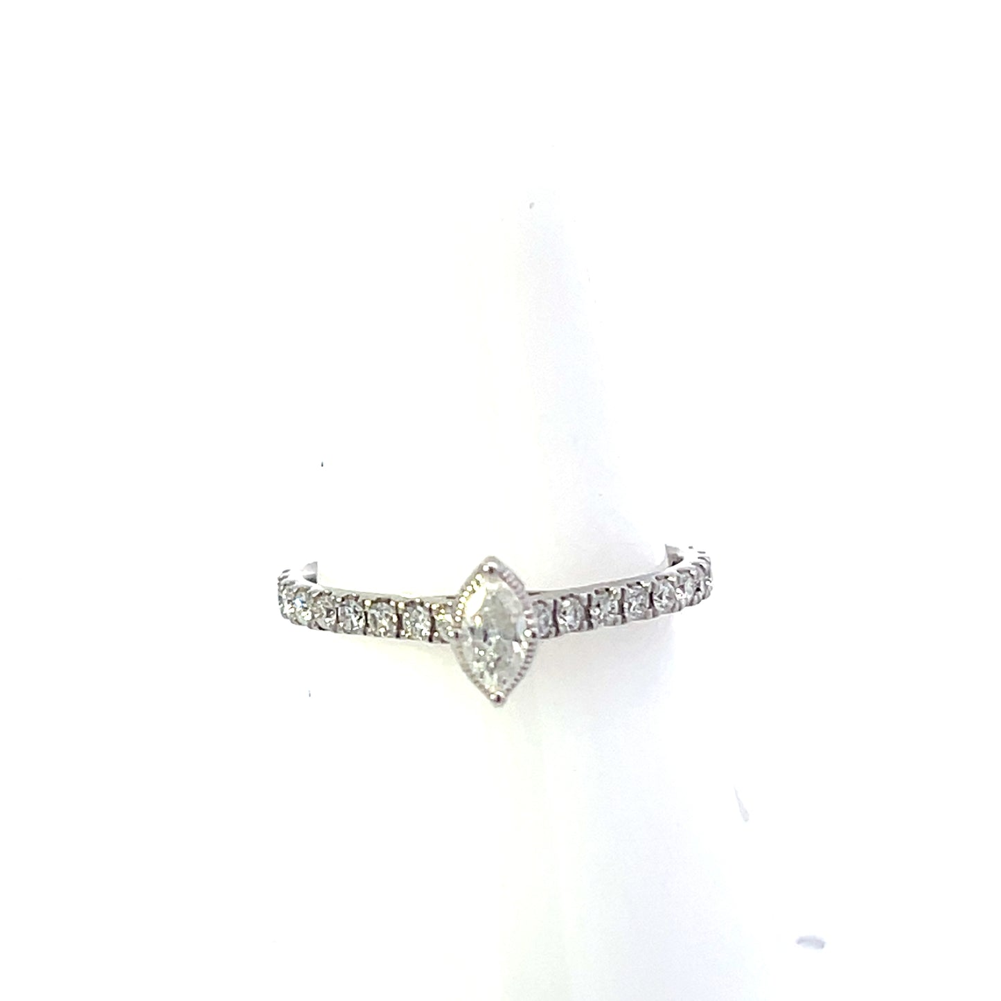 10K 0.50CTW DIAMOND MARQUISE ENGAGEMENT RING