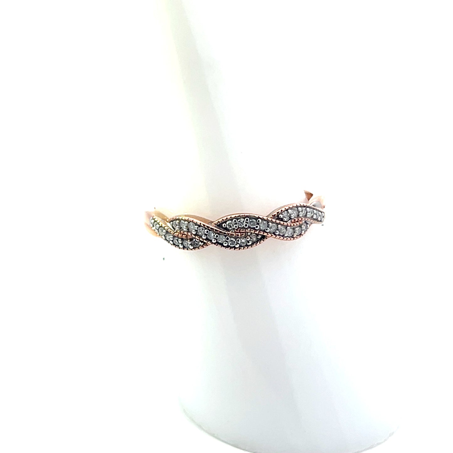 10K 0.10CTW DIAMOND BRAIDED BAND