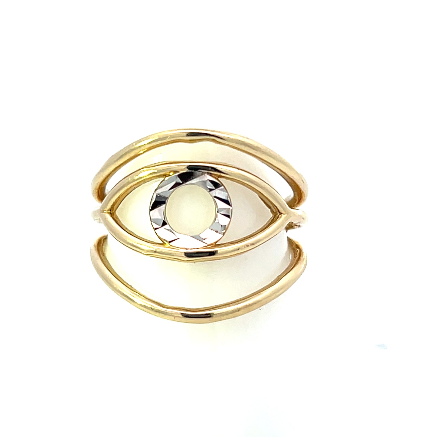 10K LARGE TWO TONE EVIL EYE