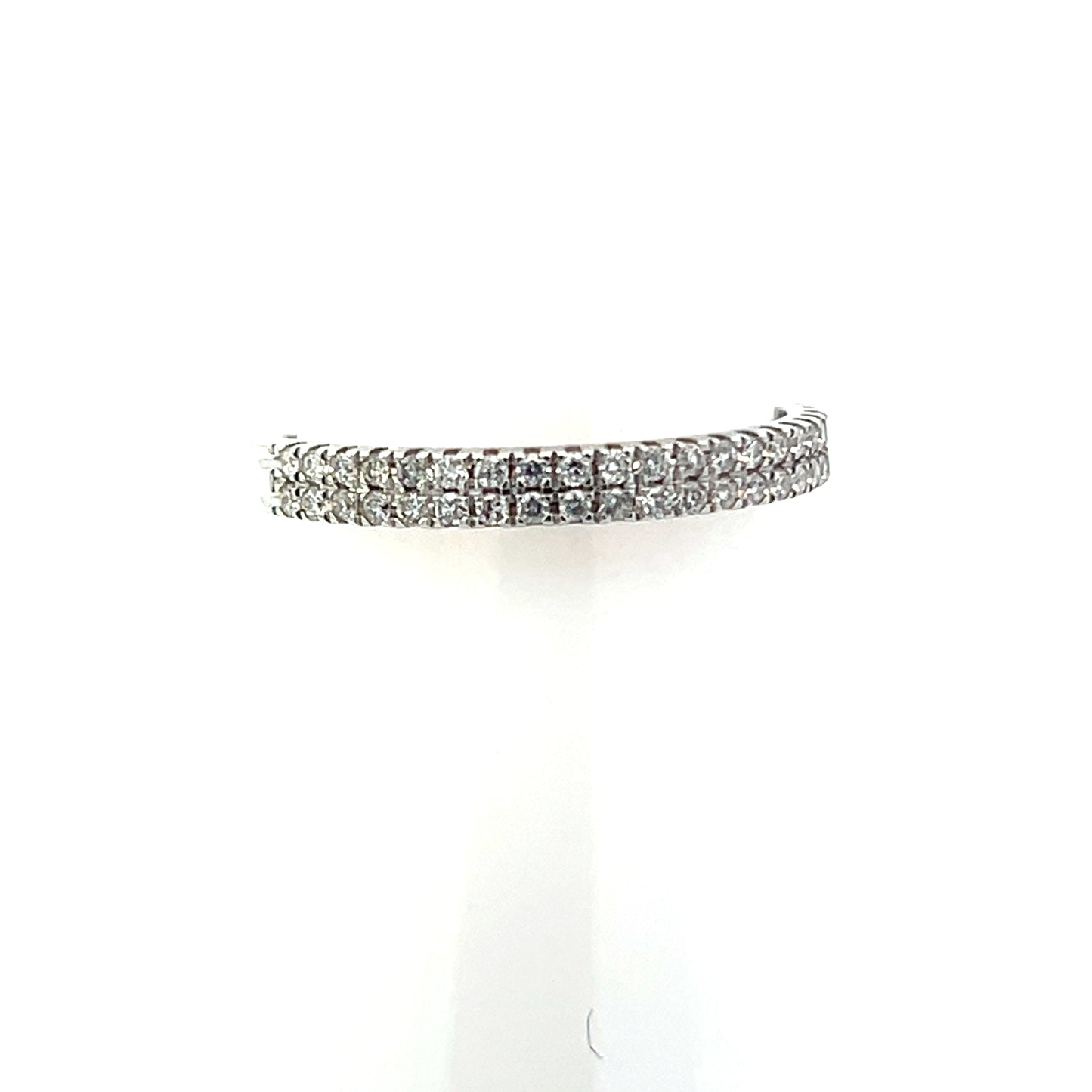 14K WHITE GOLD DOUBLE ROW 0.25CTW DIAMOND BAND