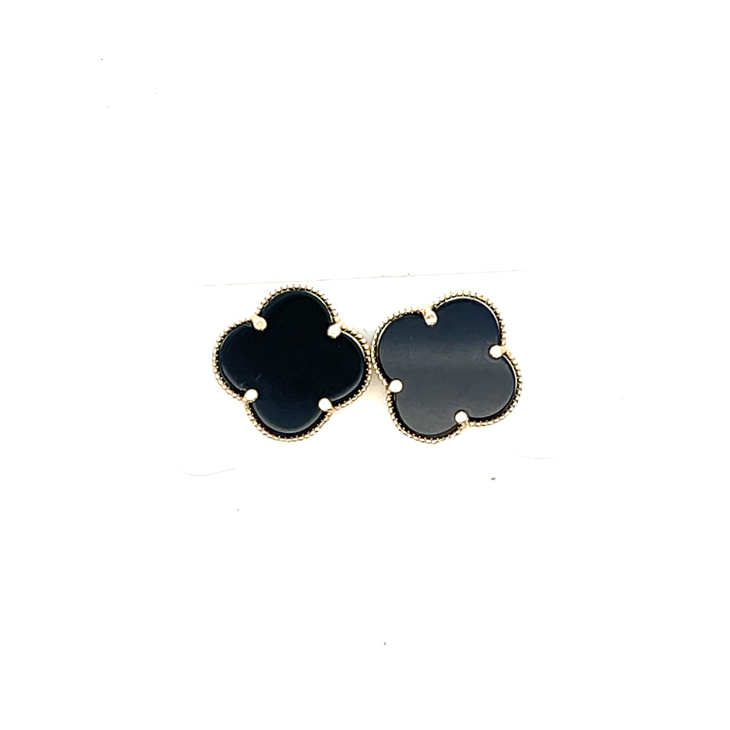 10K YG BIG VAN CLEEF BLACK STUDS