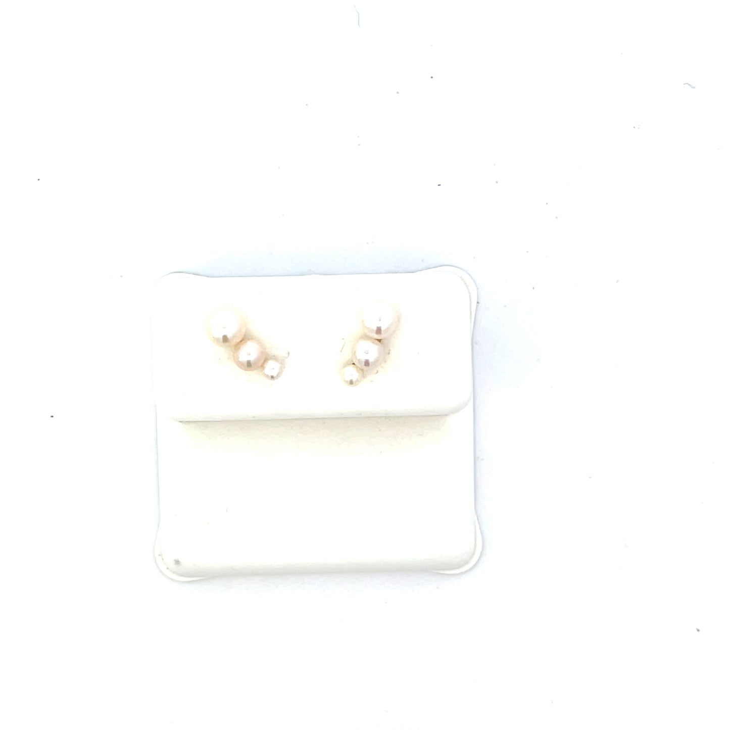 10K YG 3-PEARL SMALL STUDS