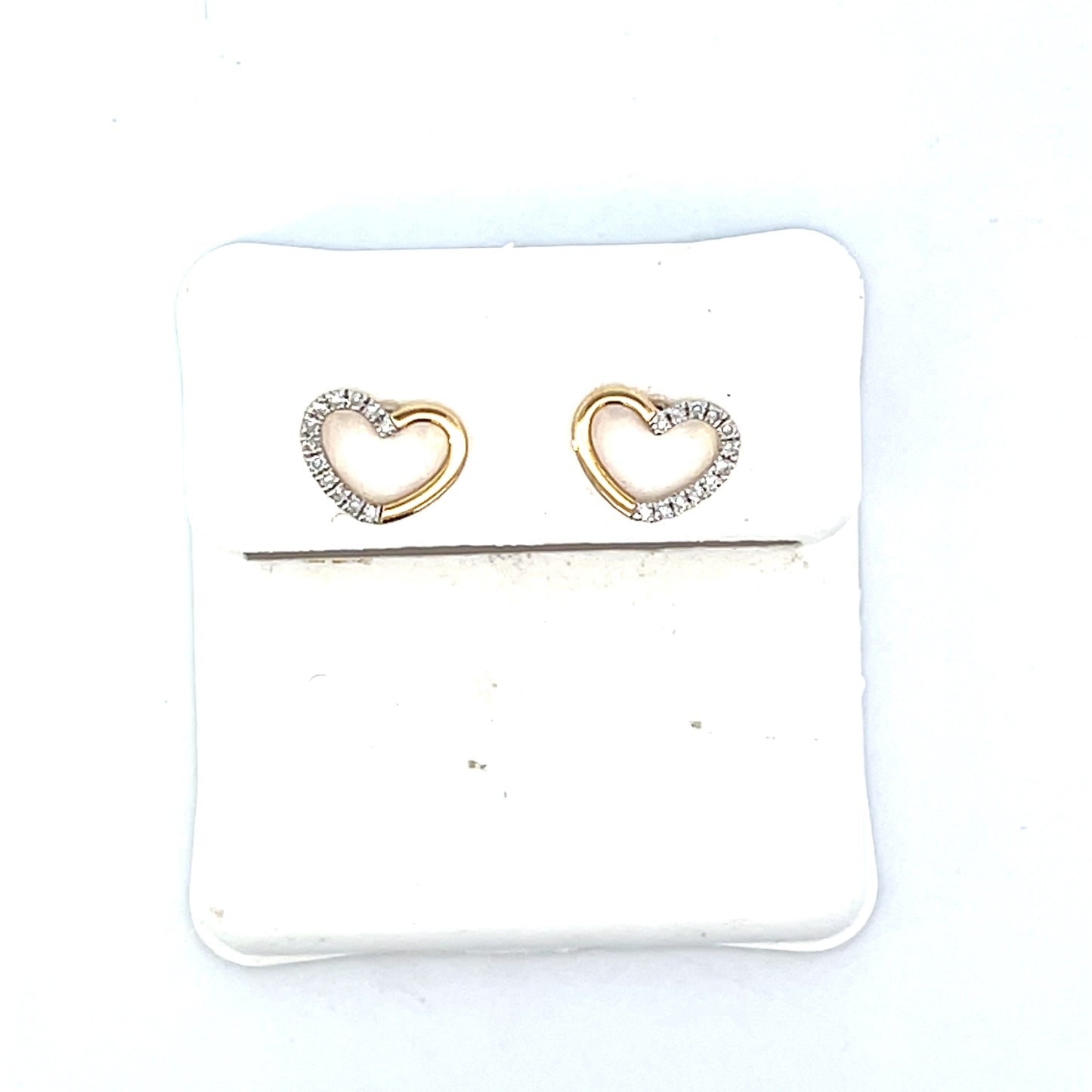 10K YG HALF AND HALF HEARTS WITH DIAMONDS