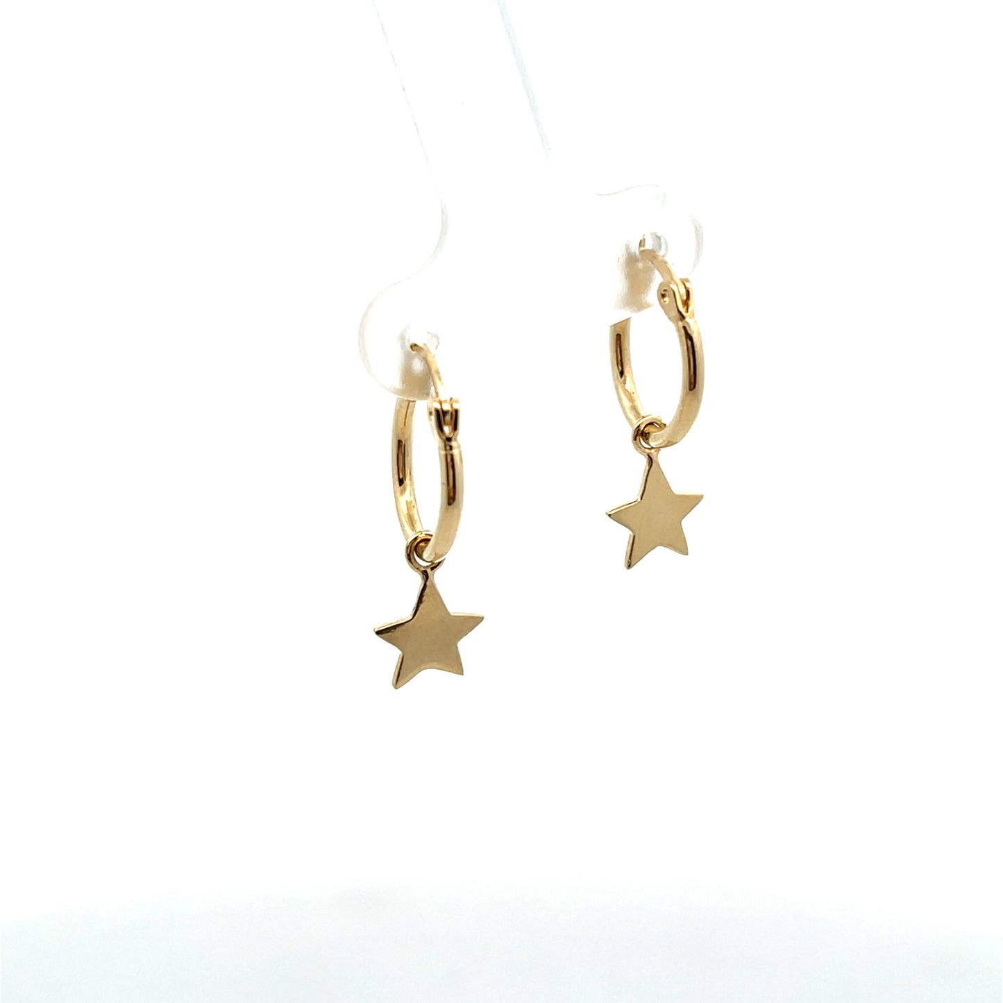 14K MINI HOOP WITH STAR CHARM