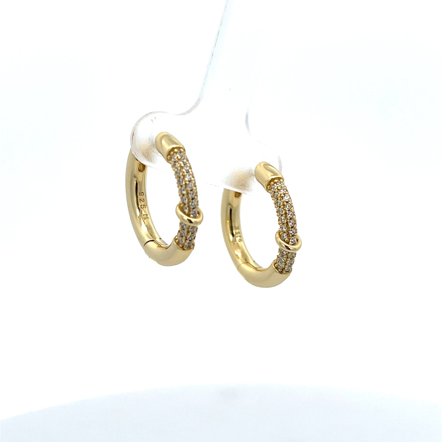 HOOPS WITH PAVE AND SOLID BEAD