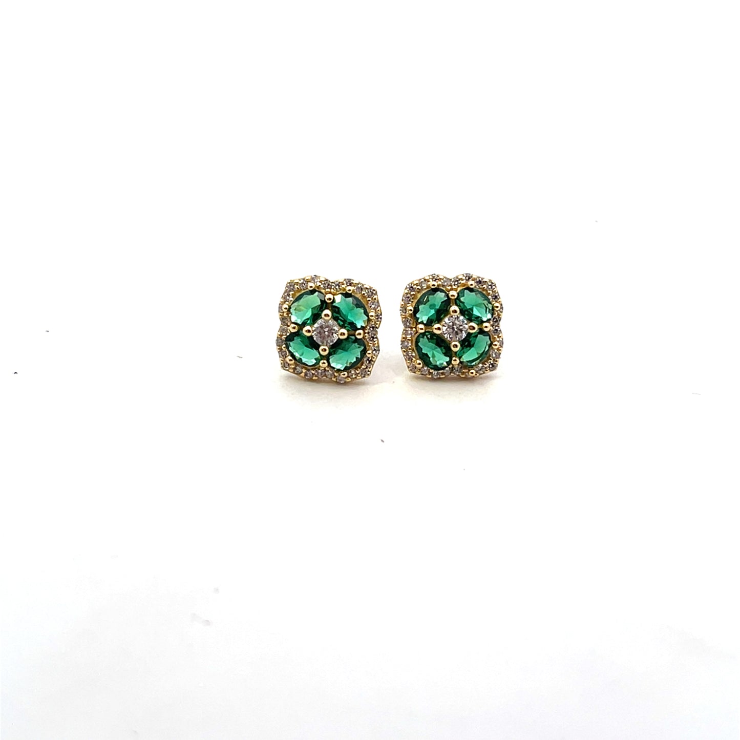 SMALL 4 PETAL FLOWER WITH HALO GREEN