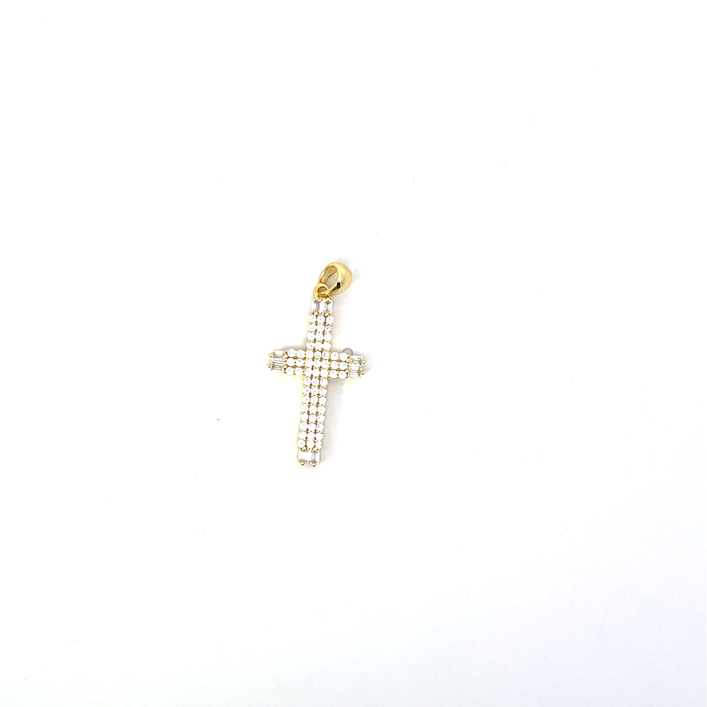 3 ROW PAVE CROSS CHARM SGP
