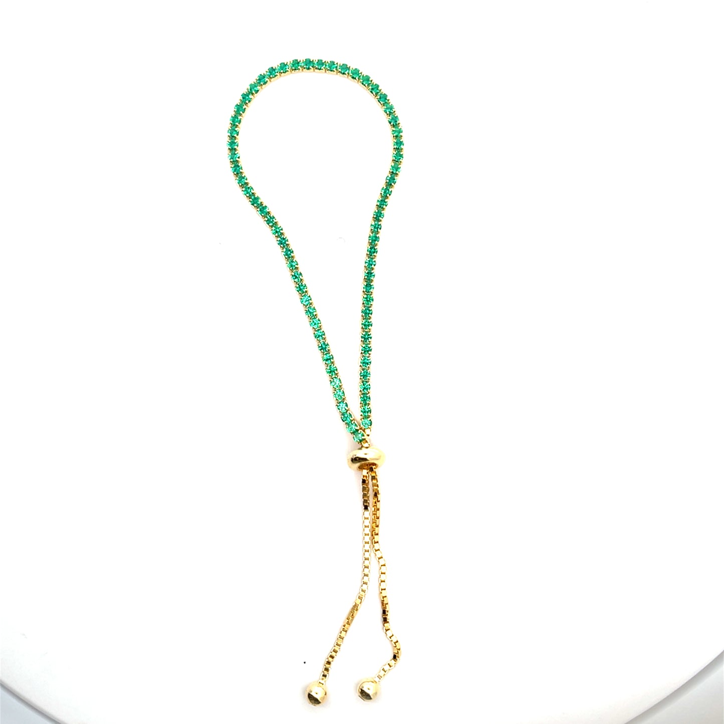 ADJUSTABLE TENNIS BRACELET MINI GREEN