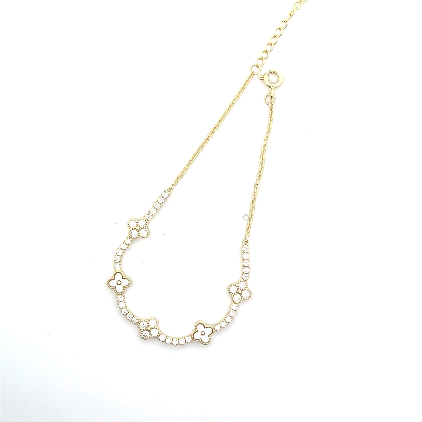ADJUSTABLE TENNIS BRACELET WITH FLOWER SGP