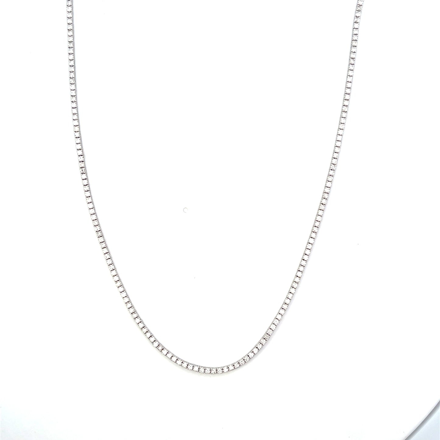 14K WG D-3.5CTW DIAMOND TENNIS NECKLACE 17" ($4,000)