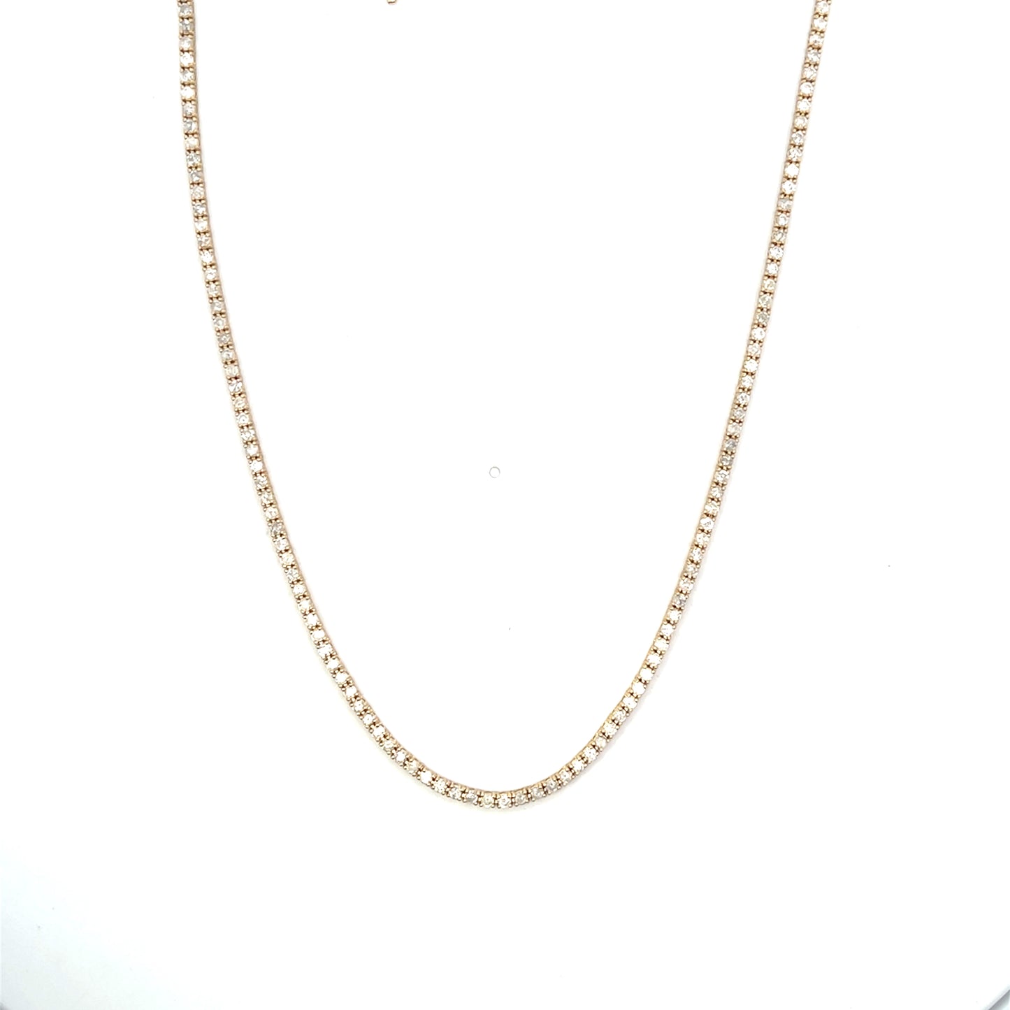 14K YG D-3.5CTW DIAMOND TENNIS NECKLACE 17" ($4,000)