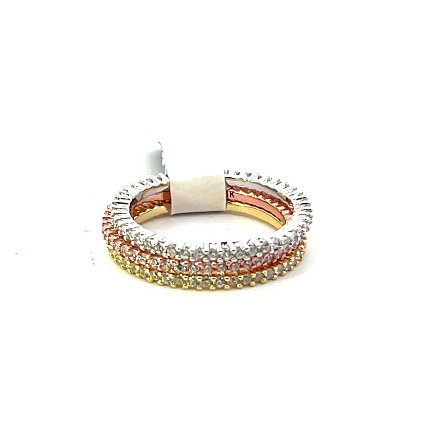 3-RING SET MIX METAL PAVE BANDS