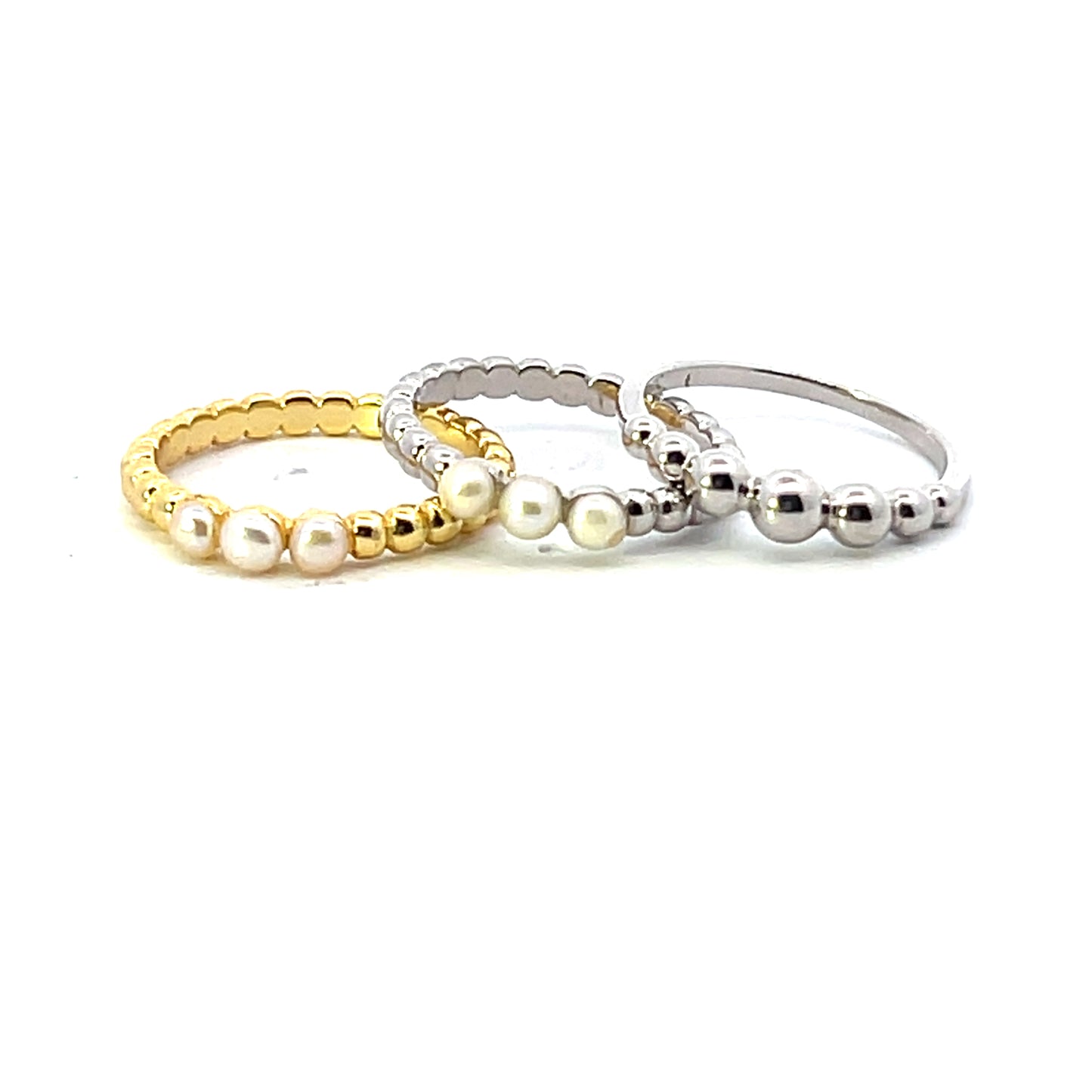 3-MINI PEARL BEADED RING