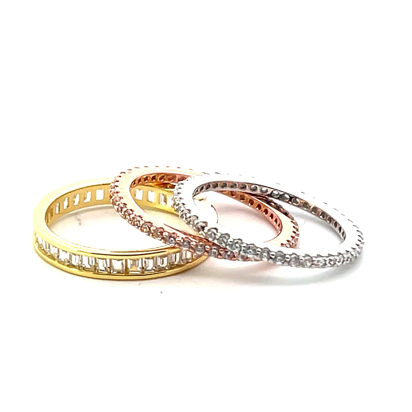 3-RING SET MIX METAL PAVE AND BEZEL