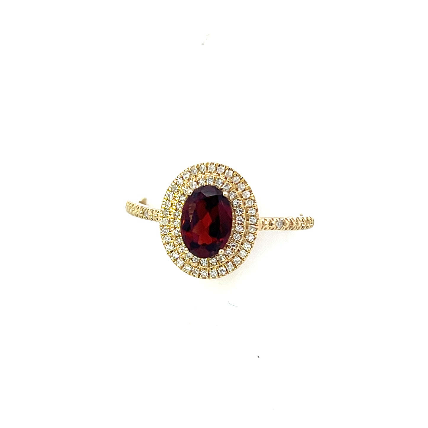 10K 0.25 CTW HALO OVAL GARNET