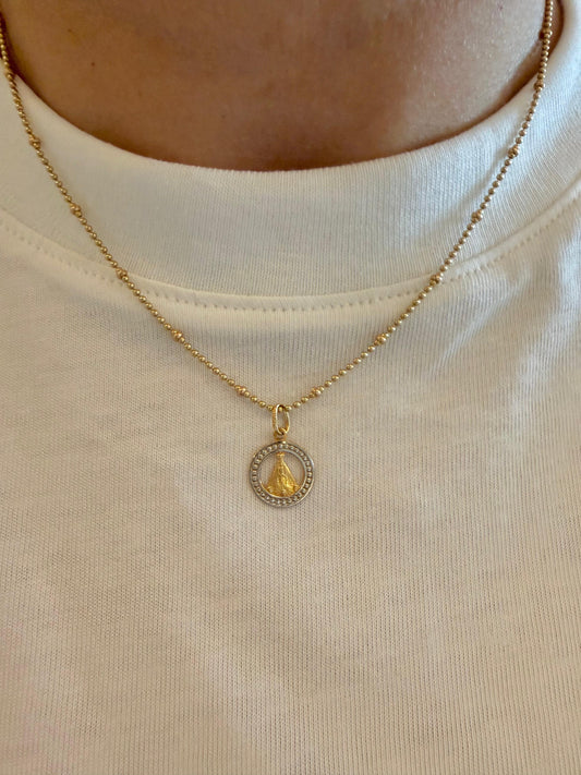 18K YG 2 TONE MINI VIRGIN CHARM