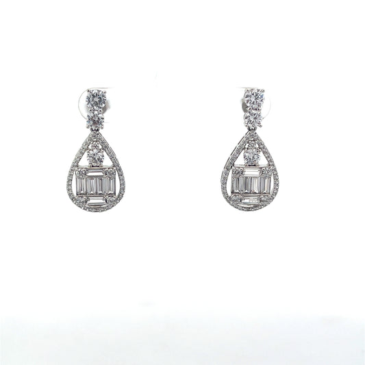 2 SOLITAIRE AND BIG PEAR DROP WITH CZ