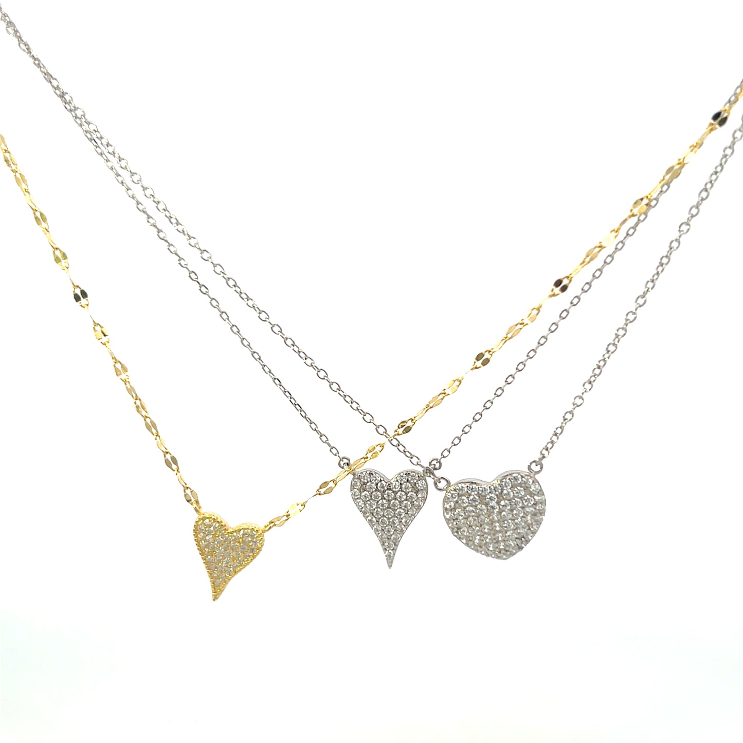 SMALL POINTY HEART WITH PAVE