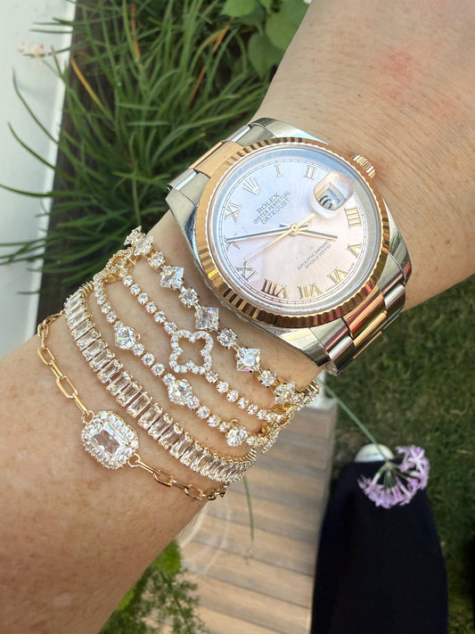 ADJUSTABLE BRASS TENNIS BRACELETS