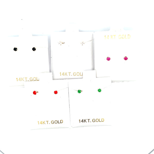 14K 3MM SOLITAIRE STUDS
