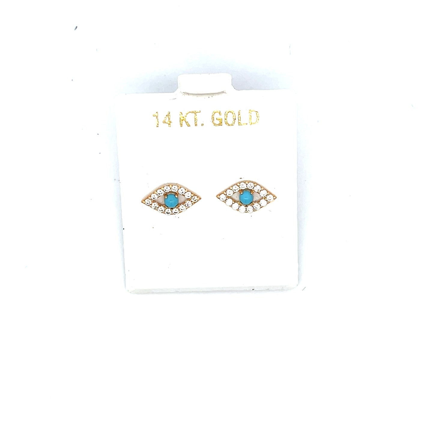 14K EVIL EYE STUDS
