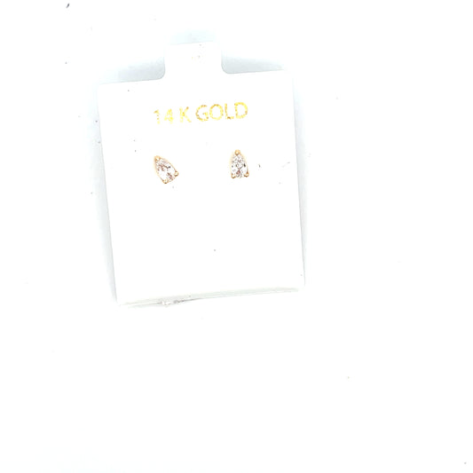 14K PEAR SHAPE STUDS