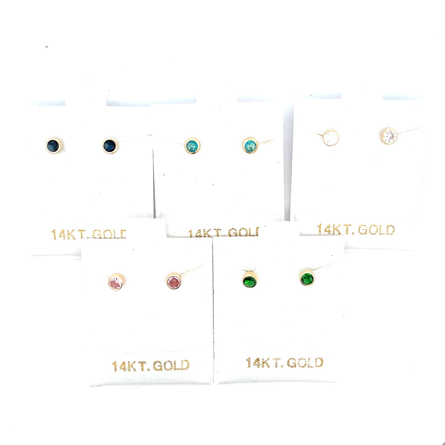 14K 3MM SOLITAIRE STUDS WITH BEZEL