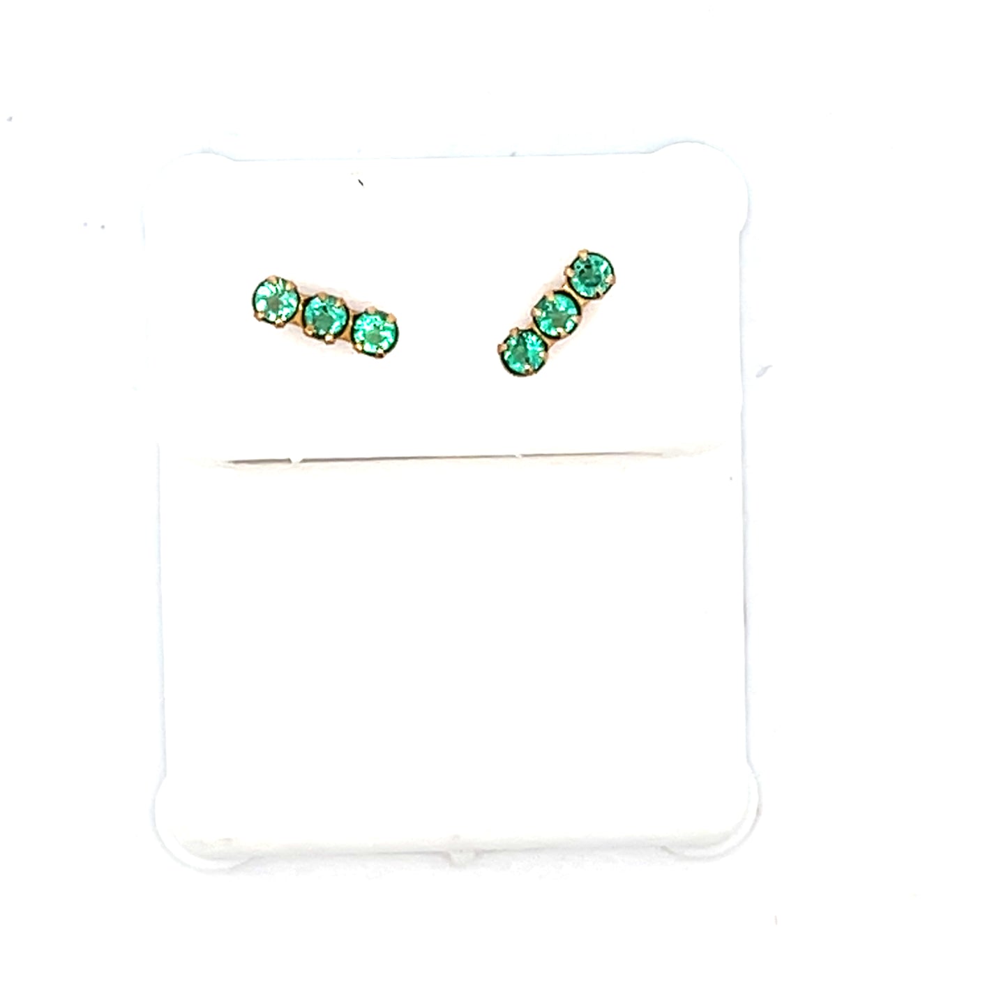 10K LAB THREE STONE STUDS