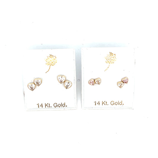 14K DOUBLE LARGE HEARTS