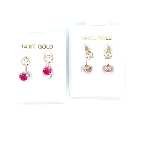 DOBLE CZ PIERCING STUDS