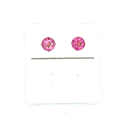 10K YG PINK TOPAZ STUDS