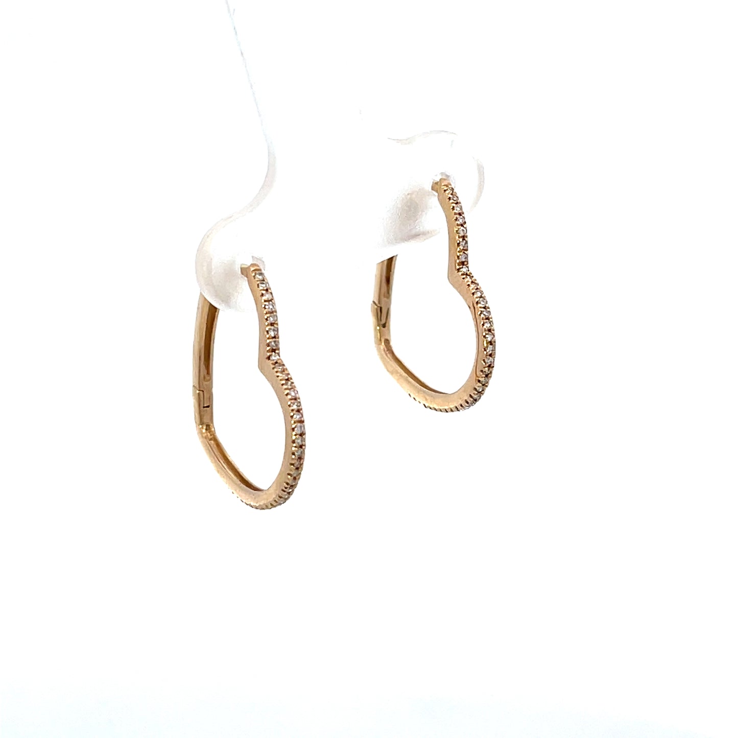 10K HEART HOOPS WITH NATURAL DIAMONDS