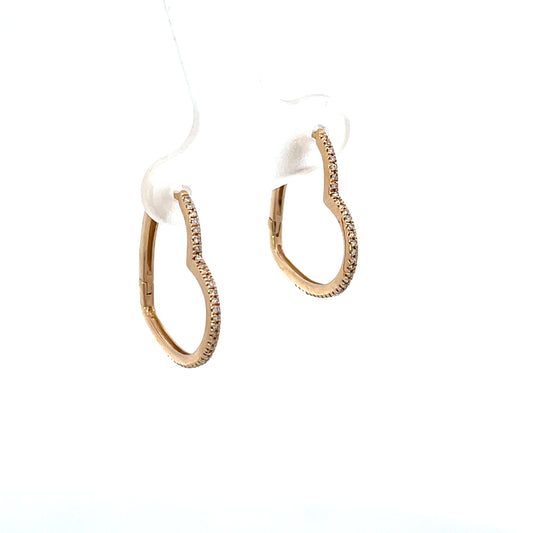 10K HEART HOOPS WITH NATURAL DIAMONDS